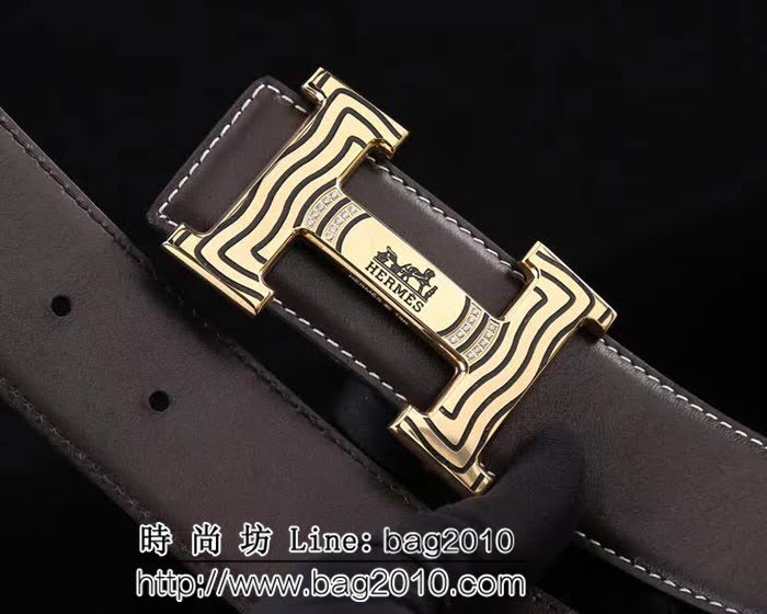 愛馬仕HERMES 精品五金扣頭 專櫃特色logo 2020新品 高端男士皮帶 HHG1861